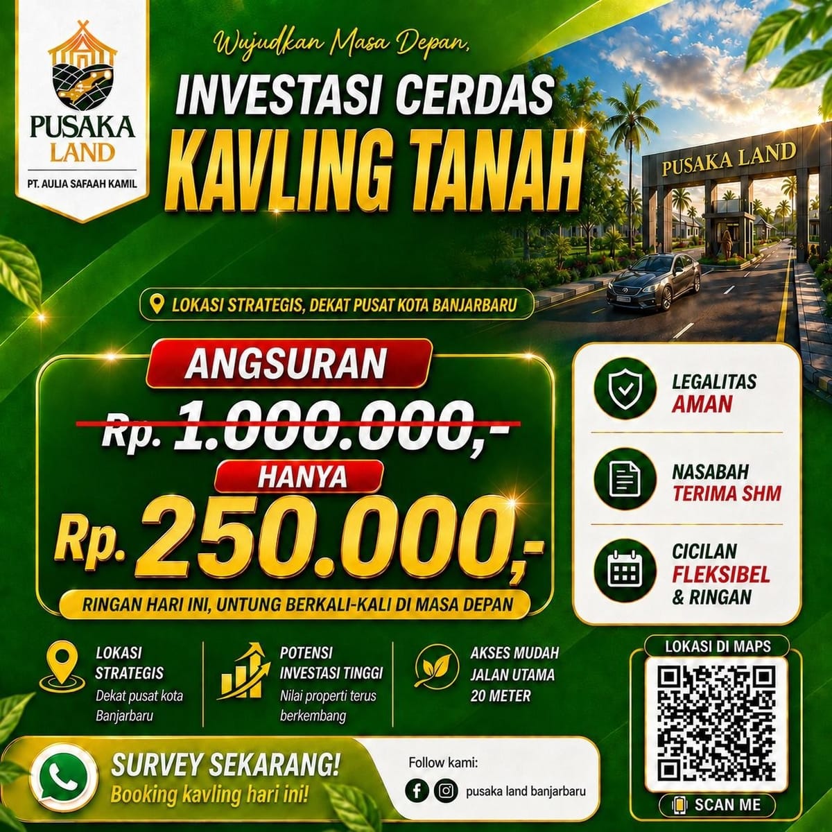 Brosur promo tanah kavling murah Banjarbaru cicilan 250 ribu